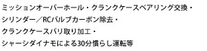 ミッションオーバーホール・クランクケースベアリング交換等